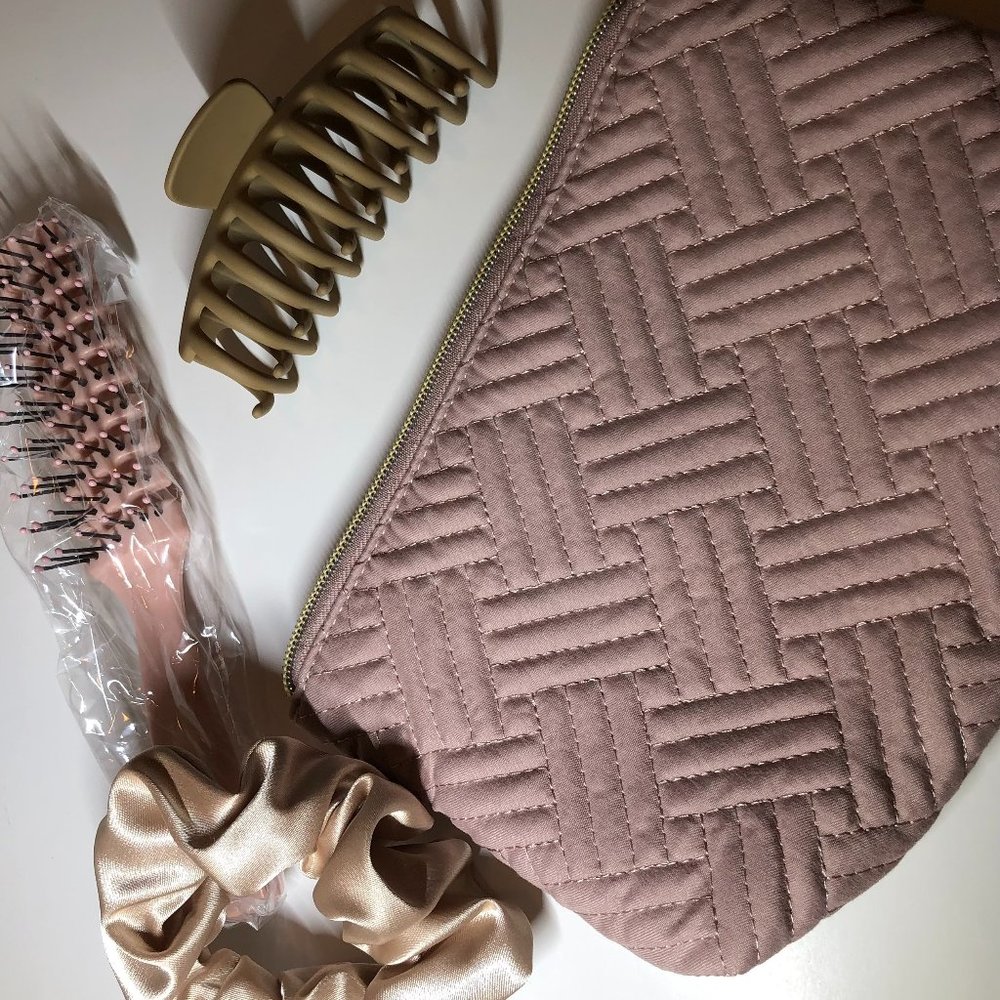 Your New Gift Bag or Take Along Bag with Large Clip & Handmade White Scrunchie